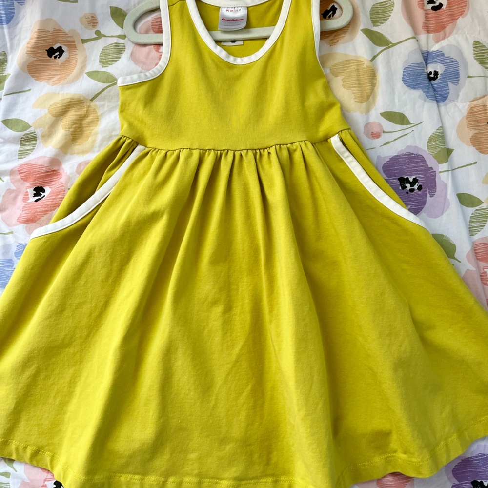 Hanna Andersson Bright Yellow Sleeveless Pocket Twirl Dress